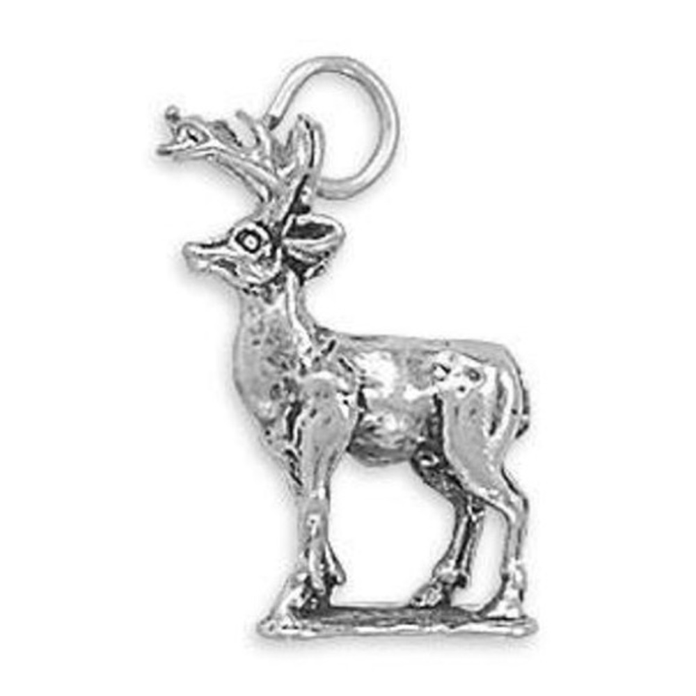NWT Sterling Silver 8 Point 3D Buck Charm